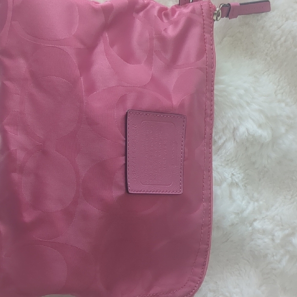 Coach Pink Travel Tote Bag with Monogram Pattern - Picture 11 of 16